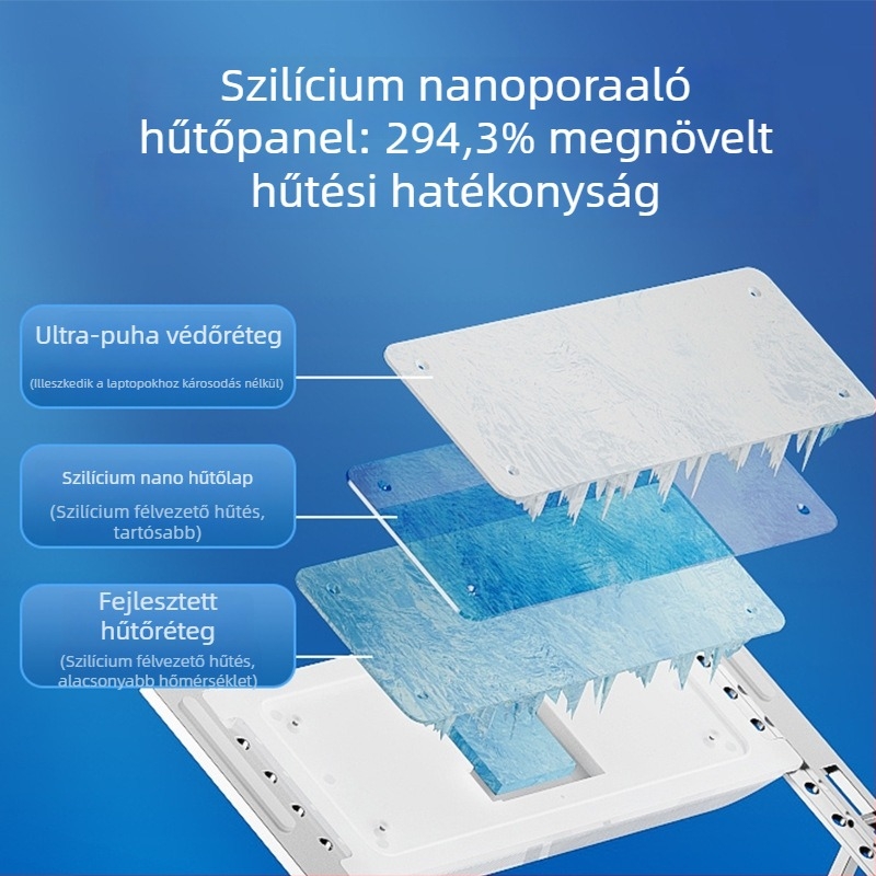 Laptop radiátor vízhűtéssel, H1 félvezető radiátor, alumínium, 1 ventilátor, kompatibil notebookkal, ultrabookkal, PlayBook-kal és másokkal