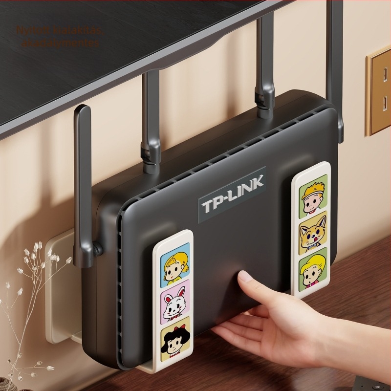 Falihoz rögzíthető router tartó, optikai modem és WiFi doboz számára – Szénacél, töbfunkciós, modern minimalista stílus, Modell 2365985190479693696