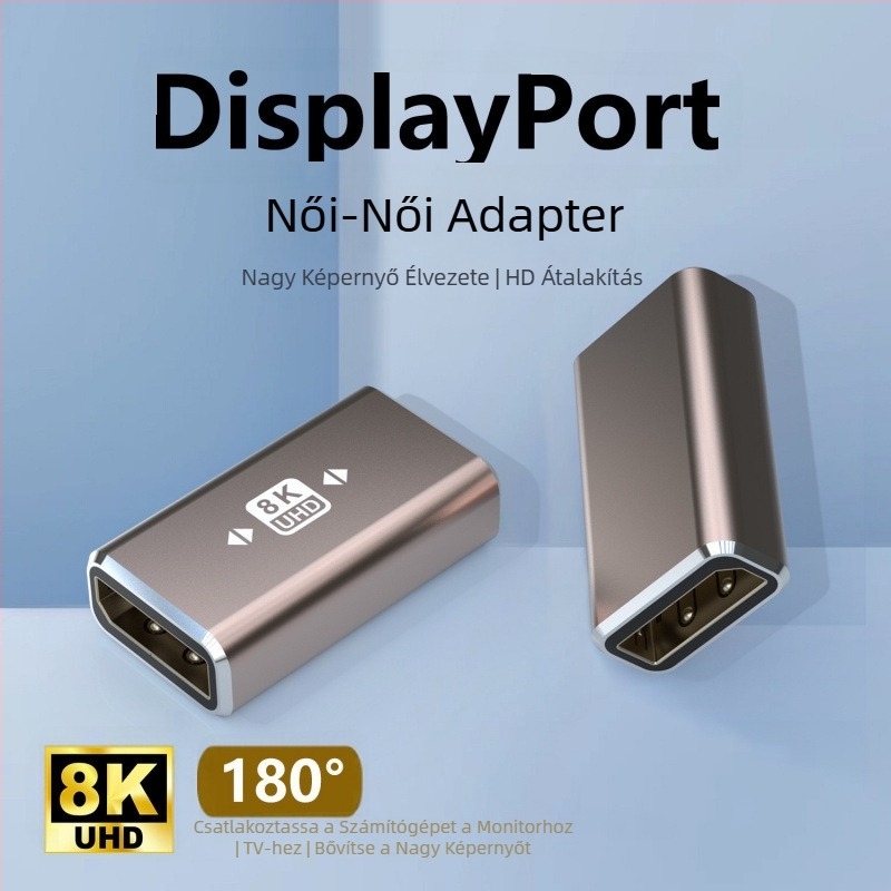 DP-átalakító adapter Mini DP-hez, monitorhoz és grafikus kártyához, DP interfész, egyfejű csatlakozó