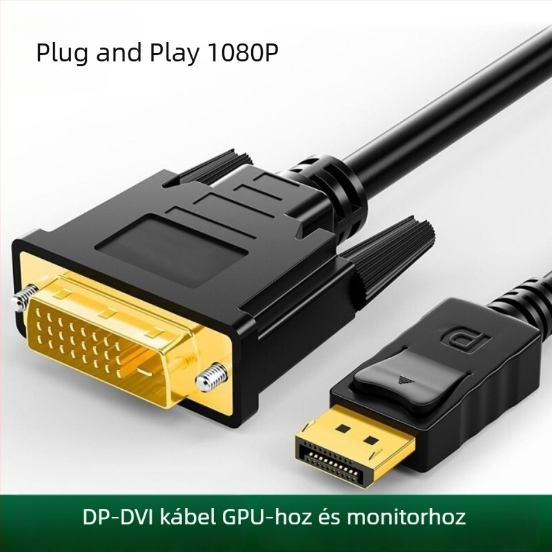 Emila DP–DVI adapterkábél, DisplayPort–DVI átalakító, 1,5 m