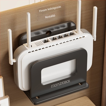 Fali polc TV-hez és WiFi-hez – 1 rétegű, szénacélból, modern minimalist stílus, modell 2113192187132642176