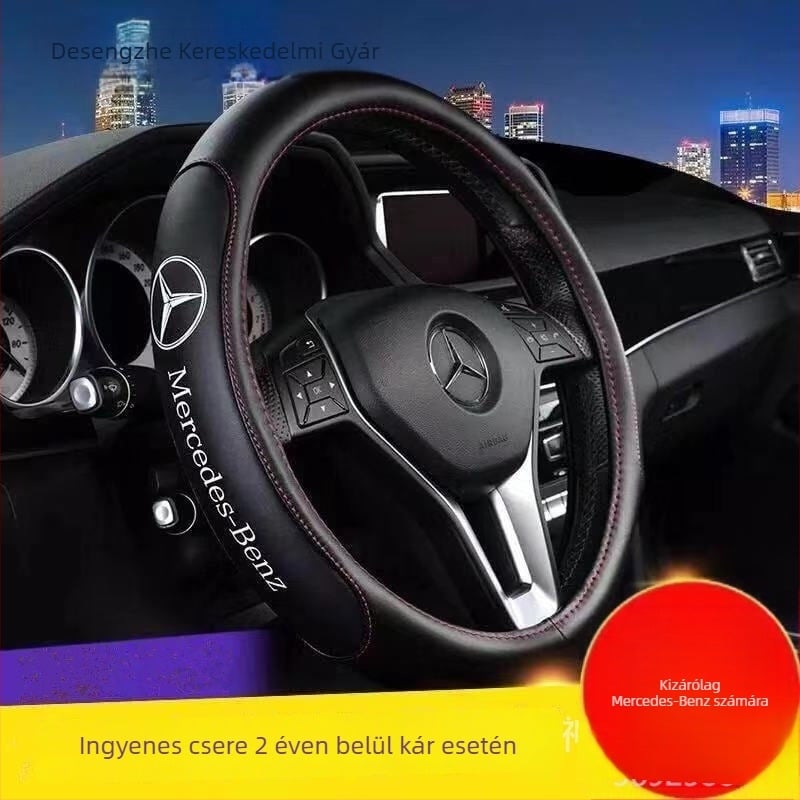 De Shengzhe bőr kormánykerék borító Mercedes-Benz számára, valódi bőr, univerzális szerelés, testreszabható