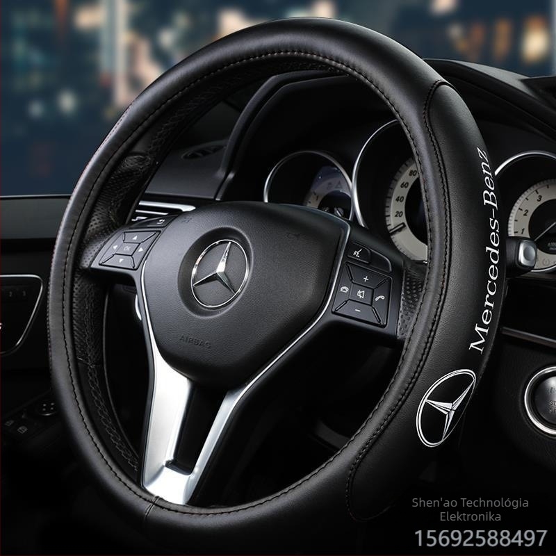 De Shengzhe bőr kormánykerék borító Mercedes-Benz számára, valódi bőr, univerzális szerelés, testreszabható