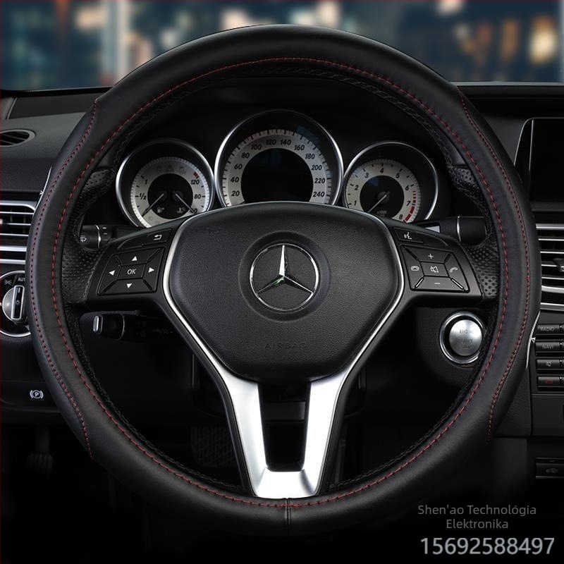 De Shengzhe bőr kormánykerék borító Mercedes-Benz számára, valódi bőr, univerzális szerelés, testreszabható