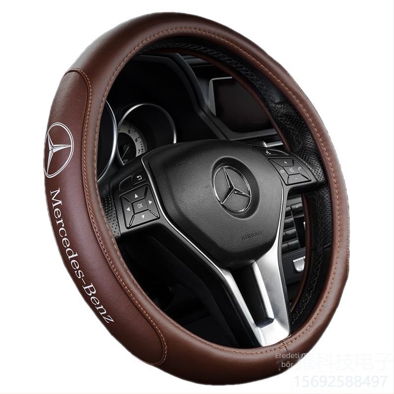 De Shengzhe bőr kormánykerék borító Mercedes-Benz számára, valódi bőr, univerzális szerelés, testreszabható