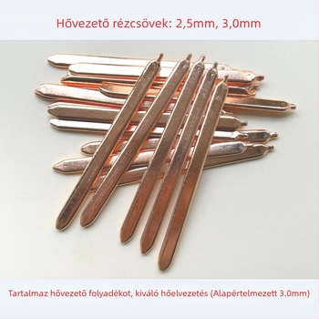 Rézcső hőcsővel ellátott hűtő CPU/GPU-hoz, vastagság 2,5–3,0 mm, DIY laptophűtés