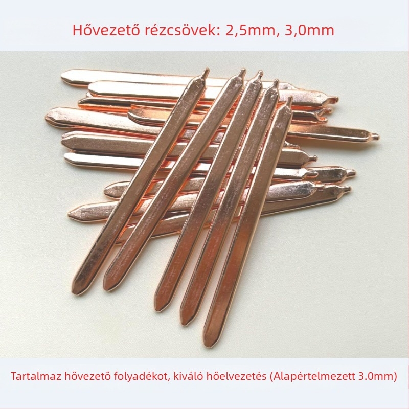 Rézcső hőcsővel ellátott hűtő CPU/GPU-hoz, vastagság 2,5–3,0 mm, DIY laptophűtés