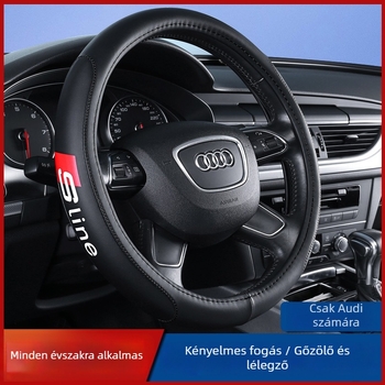 Audi kormánykerékvédő - mikroszálas bőr, sportos stílus, négy évszakos, univerzális