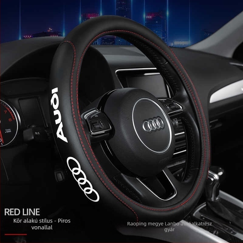 Audi kormánykerékvédő - mikroszálas bőr, sportos stílus, négy évszakos, univerzális