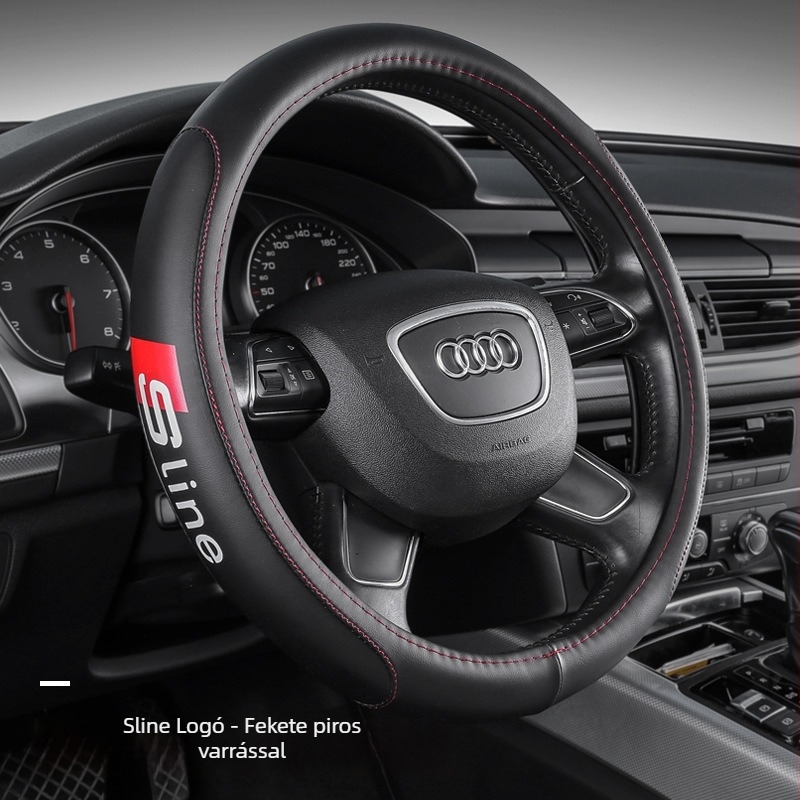 Audi kormánykerékvédő - mikroszálas bőr, sportos stílus, négy évszakos, univerzális