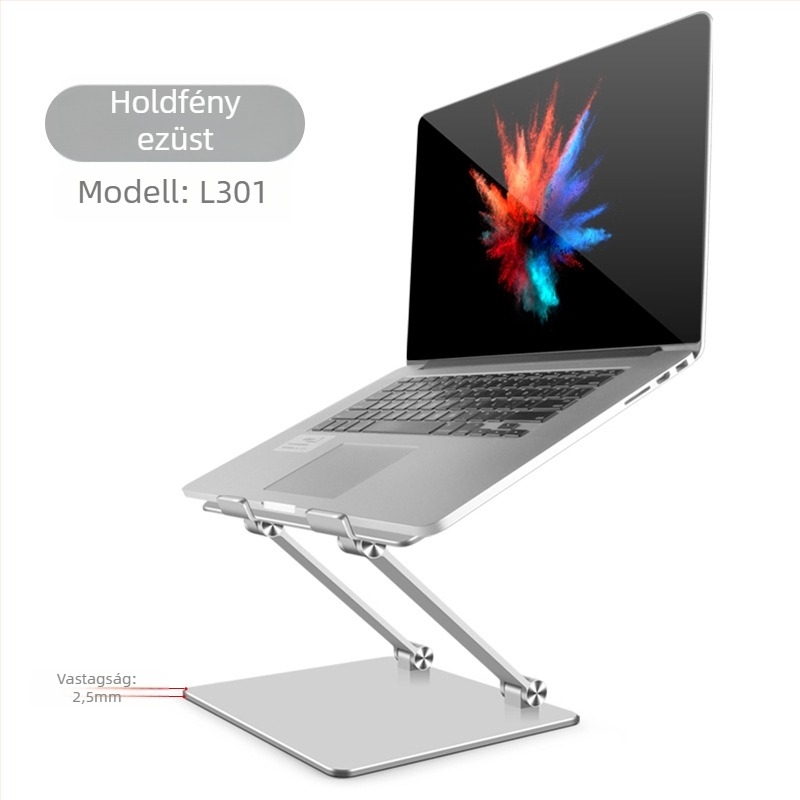 Laptop támasz hűtőállvány, alumíniumötvözet, összecsukható, modell 007, 1,52 kg