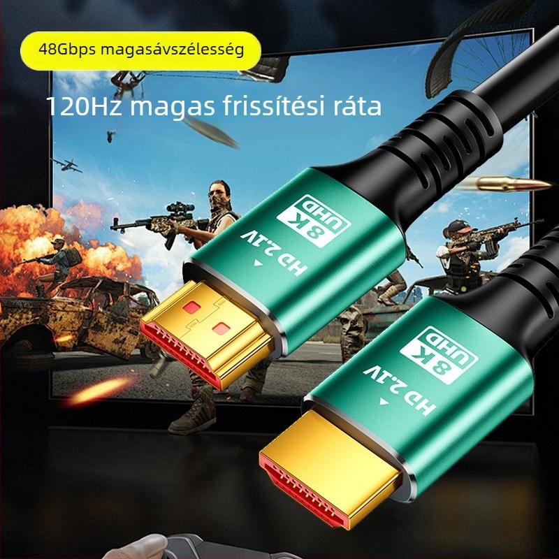 HDMI 2.1 8K kábel, 1,5 m, aranyozott CCS vezeték