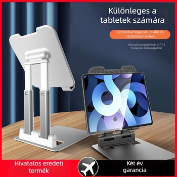 Alumíniumötvözetes asztali állvány tabletekhez, állítható alap