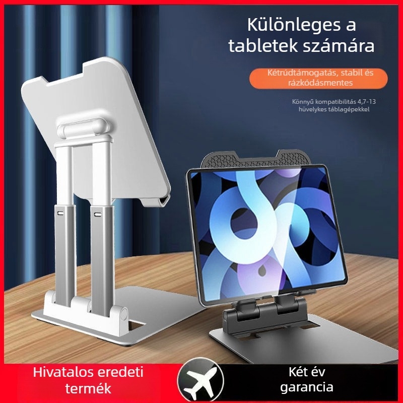 Alumíniumötvözetes asztali állvány tabletekhez, állítható alap