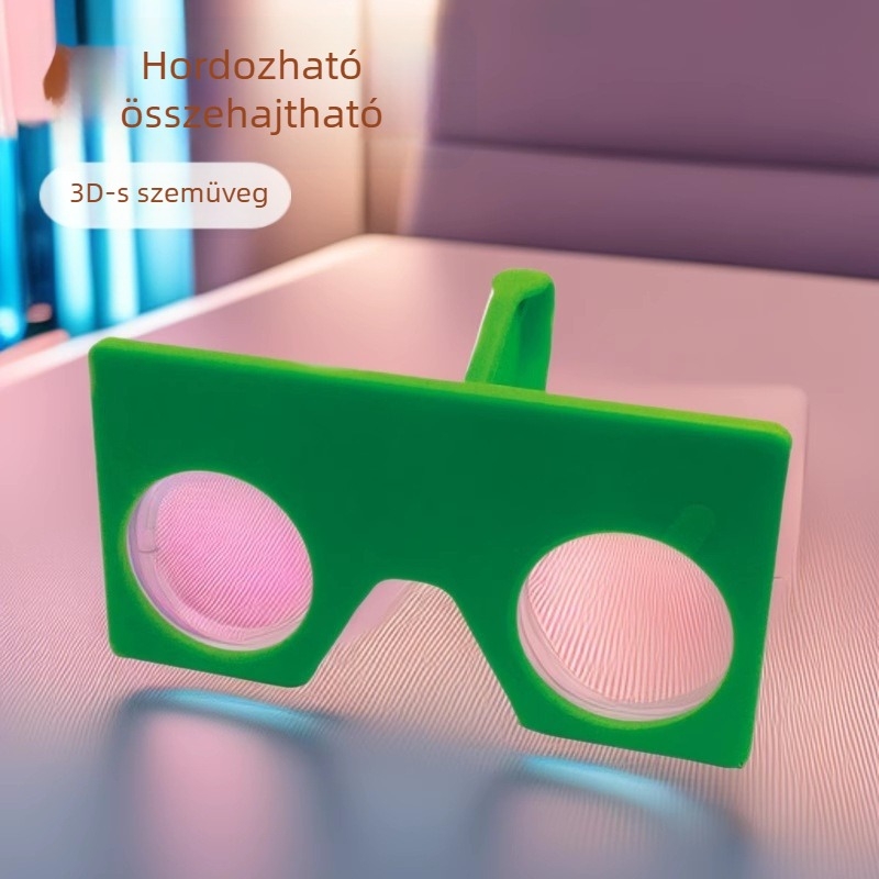 VR szemüveg: Hordozható, összecsukható, magas átláthatóságú lencsék, négyzet alakú keret, modell IP-9031-1, márka intpromo, felbontás 720x1028