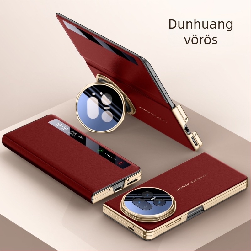 Honor Magic V5-höz flip-top PU tok, elektroplattált felülettel, csúszásmentes, ütésálló, ujjlenyomat-mentes, könnyed luxus stílus