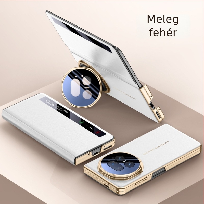 Honor Magic V5-höz flip-top PU tok, elektroplattált felülettel, csúszásmentes, ütésálló, ujjlenyomat-mentes, könnyed luxus stílus