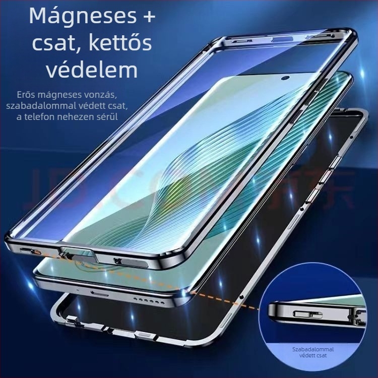 Huawei X50 telefonvédő tok üveg tükrös felülettel, mágneses, testreszabható