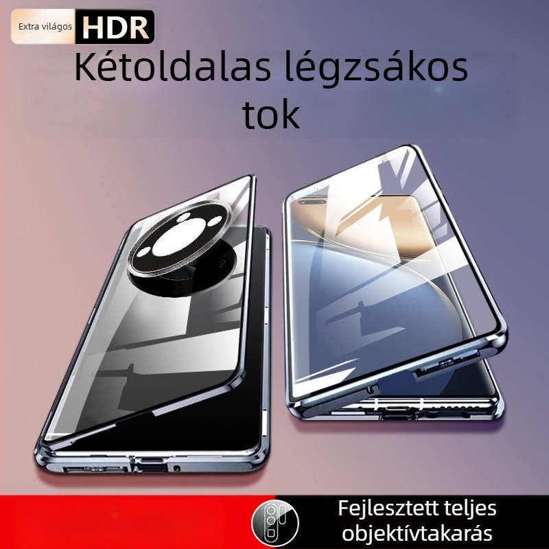 Huawei X50 telefonvédő tok üveg tükrös felülettel, mágneses, testreszabható