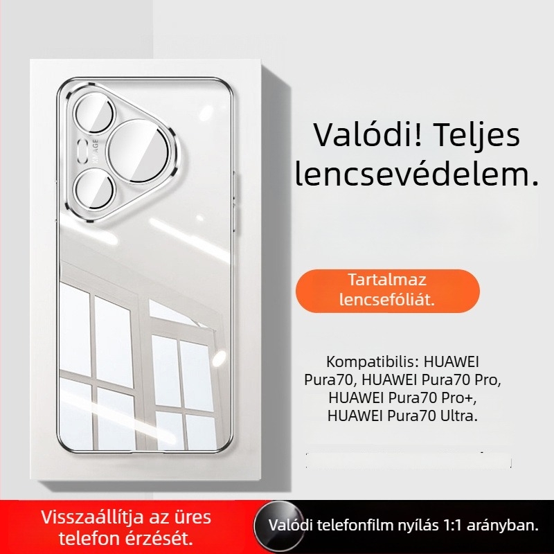 Huawei Pura70Prohoz ultra-átlátszó TPU tok, teljes kameravédelmet nyújt, ütésálló