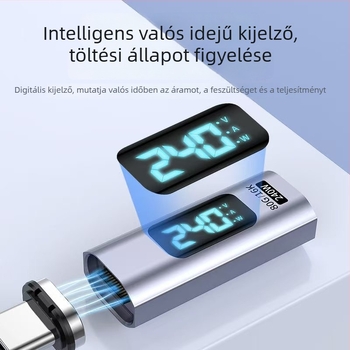 Mágneses USB-C adapter kettős digitális kijelzővel, 100W