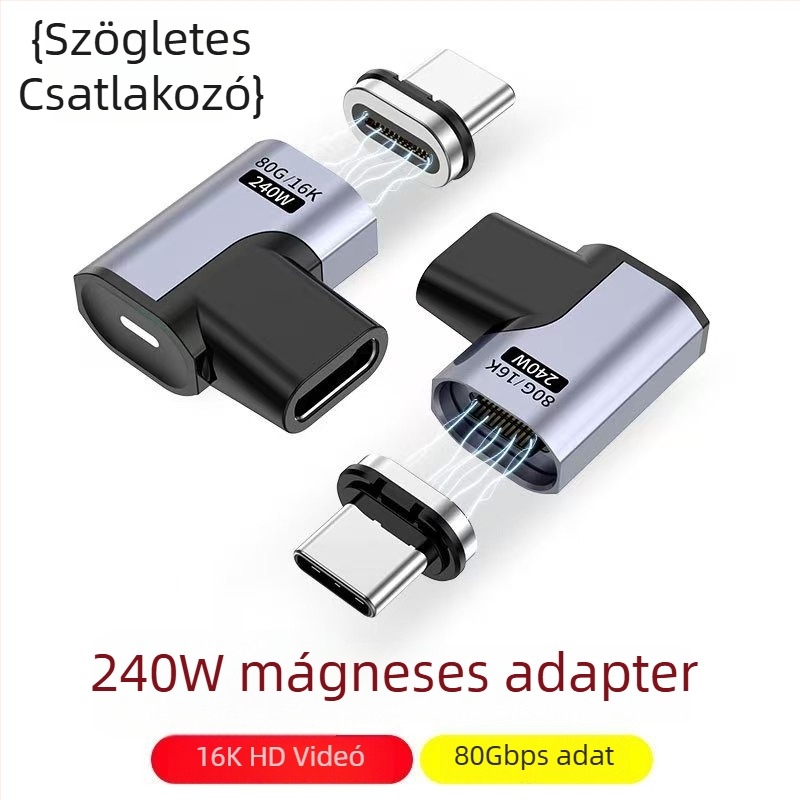 Mágneses USB-C adapter kettős digitális kijelzővel, 100W