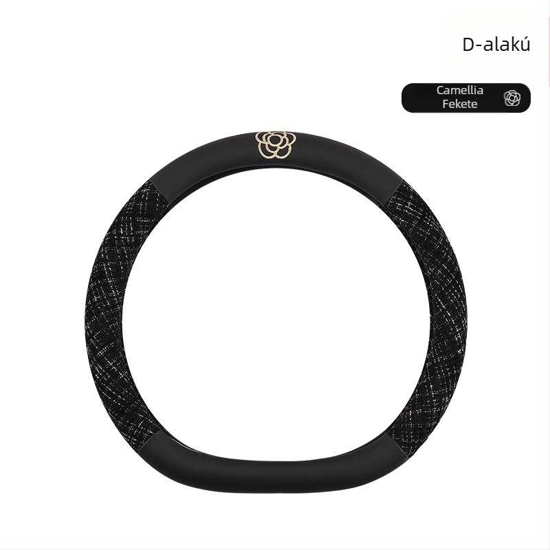 Kormánykerék-huzat - minimalist stílus, camellia motívum, négy évszak, csúszásmentes és izzadságfelszívó, műbőr