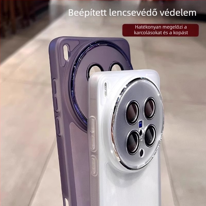Átlátszó TPU puha tok Vivo X300-hoz lencsevédő fóliával – minimalistikus, ütésálló