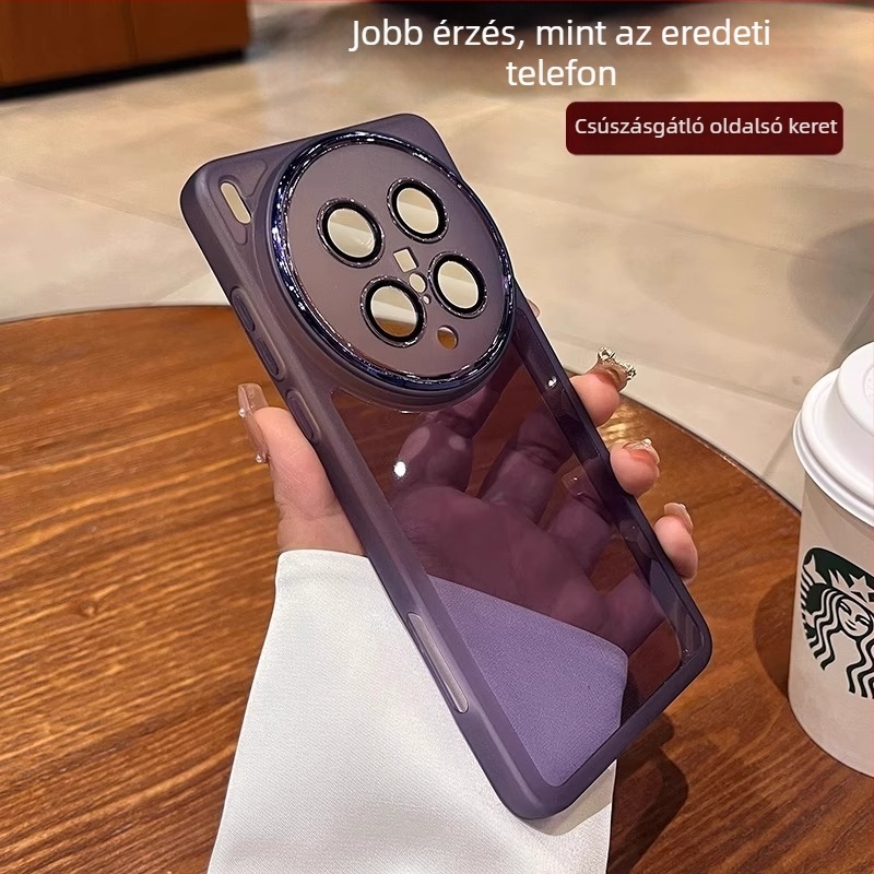 Átlátszó TPU puha tok Vivo X300-hoz lencsevédő fóliával – minimalistikus, ütésálló