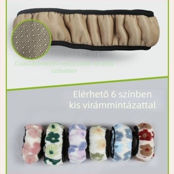 Autó kormánykerék védő mesterséges plüssből, 3D virágos mintázat, kerek D-alakú kialakítás, universális illeszkedés, testreszabás elérhető