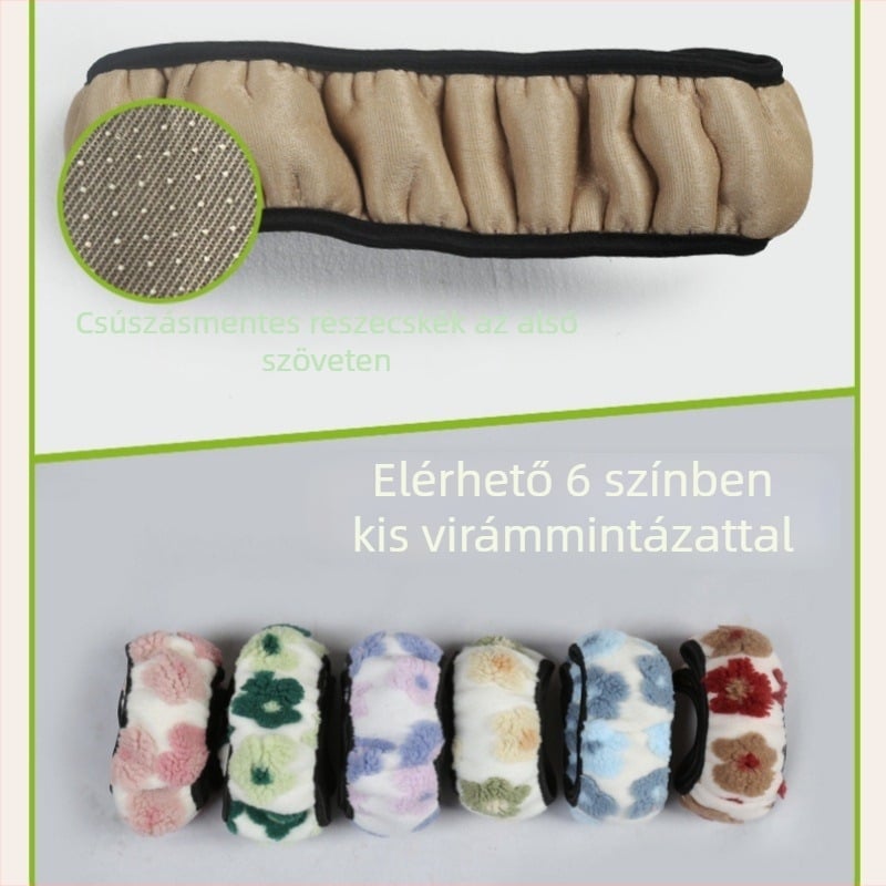 Autó kormánykerék védő mesterséges plüssből, 3D virágos mintázat, kerek D-alakú kialakítás, universális illeszkedés, testreszabás elérhető