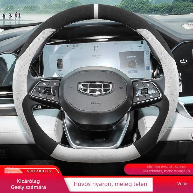 Velúr kormánykerék védőburkolat Geely Xingyue L, Xingrui, Icon, Emgrand 4. generáció, Binrui, Bin Yue