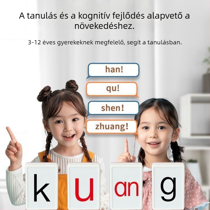 Műanyag társasjáték-kártyák – Pinyin Mahjong, betűfelismerés, logikai puzzle családi játékhoz