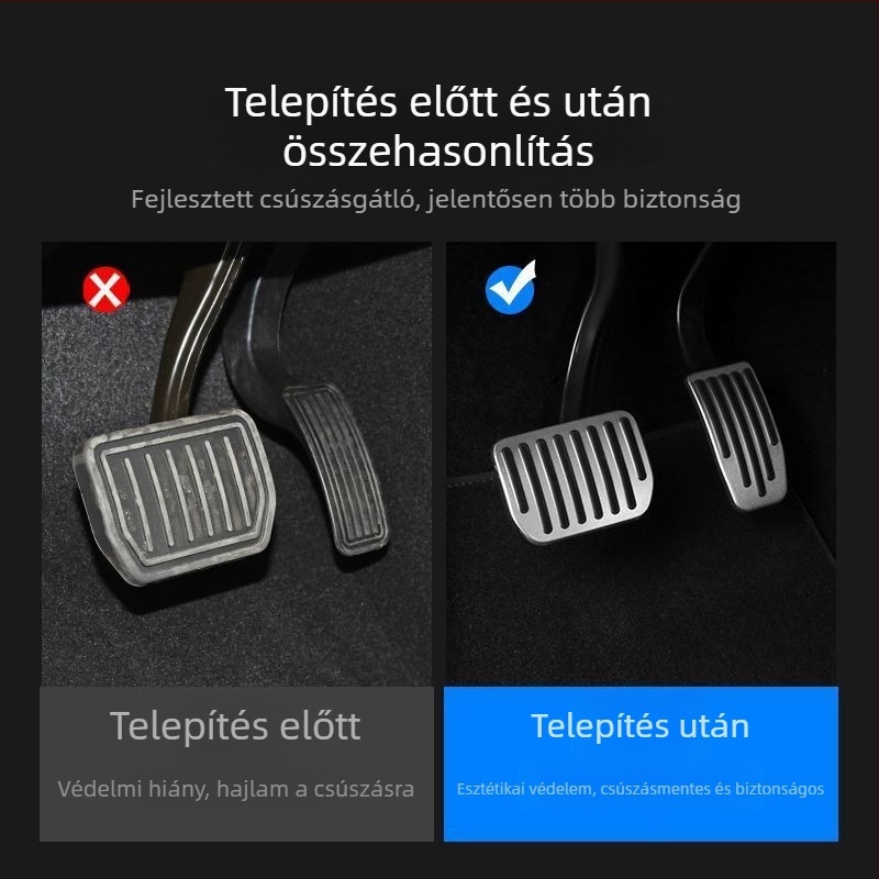 Alumínium ötvözet pedálkészlet Tesla Model 3/Y-hoz – gázt és fékpedál automata váltóhoz kompatibilis