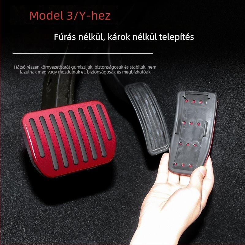 Alumínium ötvözet pedálkészlet Tesla Model 3/Y-hoz – gázt és fékpedál automata váltóhoz kompatibilis