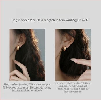 Női gyémántmintás karika fülbevaló, rézből, elektroplattált felülettel, U-alakú geometriai karikák, könnyed luxus stílus