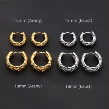 Női gyémántmintás karika fülbevaló, rézből, elektroplattált felülettel, U-alakú geometriai karikák, könnyed luxus stílus