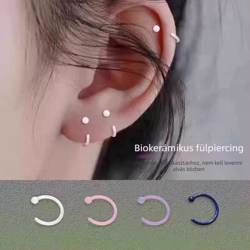 Kézzel készített kerámia geometriai fülbevalók nőknek – friss és édes stílus, 2024 tél