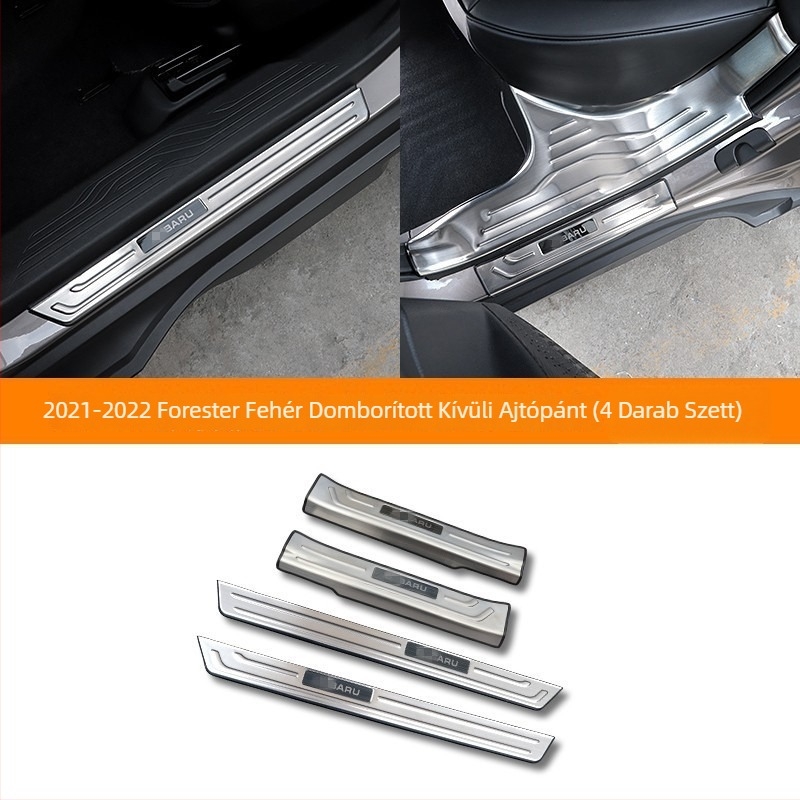 Rozsdamentes acél küszöbvédő pedál 21-22 Outback-hez – belső és külső küszöbök, érkezési pedál kiegészítő