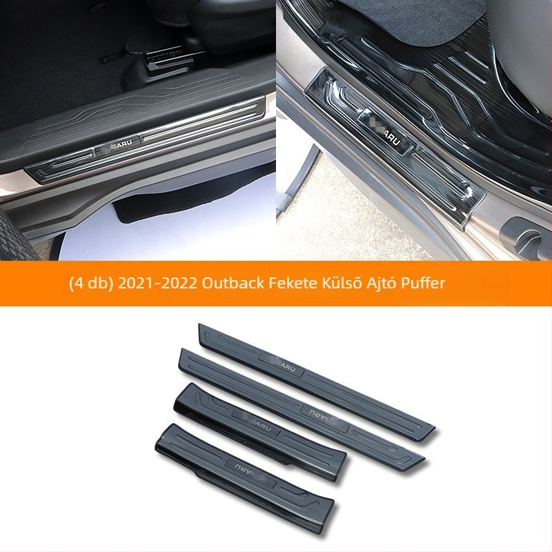 Rozsdamentes acél küszöbvédő pedál 21-22 Outback-hez – belső és külső küszöbök, érkezési pedál kiegészítő