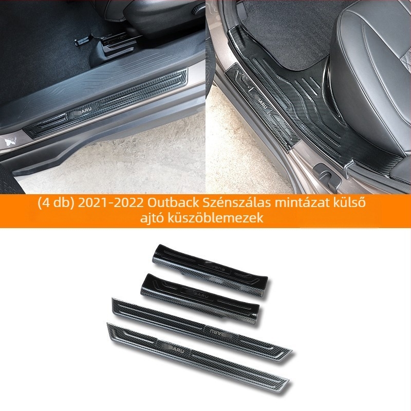 Rozsdamentes acél küszöbvédő pedál 21-22 Outback-hez – belső és külső küszöbök, érkezési pedál kiegészítő