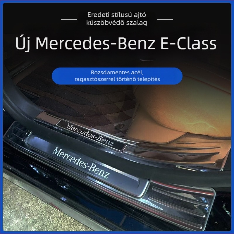 Rozsdamentes acél ajtókilincs védő és hátsó csomagtartó védőlemez Mercedes-Benz E-Class (23-25) – Jintong