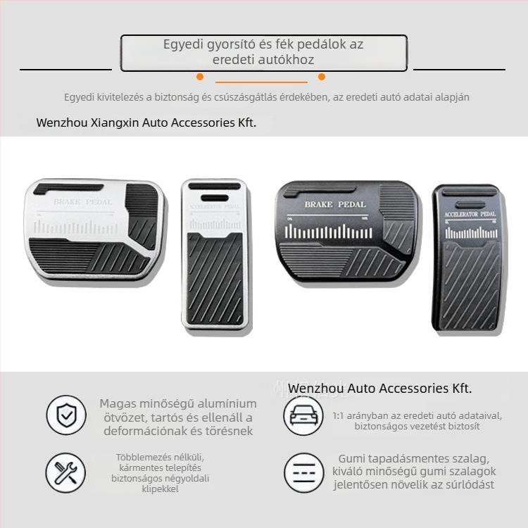 Geely Galaxy L7/L6/M9 fék- és gázpedálok – belső csúszásmentes dekor, alumíniumötvözet és szilikon, automata váltóhoz kompatibilis