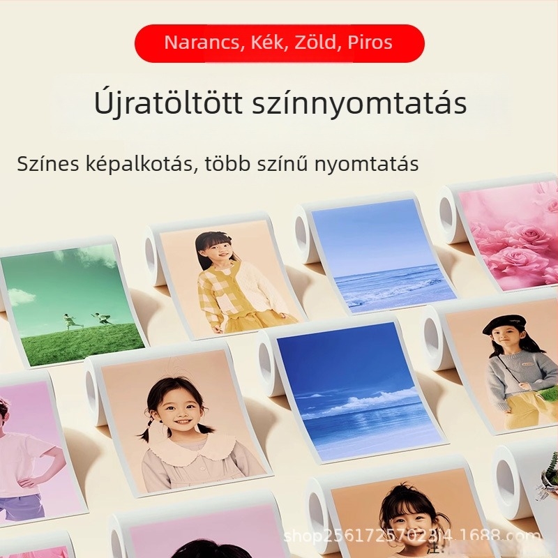 Happy shopping P061 Polaroid nyomtató kamera gyerekeknek, digitális játékkamera 2,4 colos LCD-vel, Micro SD kártya és 1200mAh akkumulátor