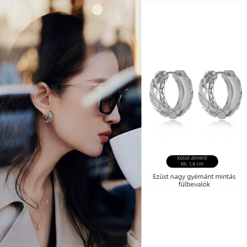 Dingle geometriai ezüst fülbevalók, 925-ös post, sterling ezüst, eredeti dizájn