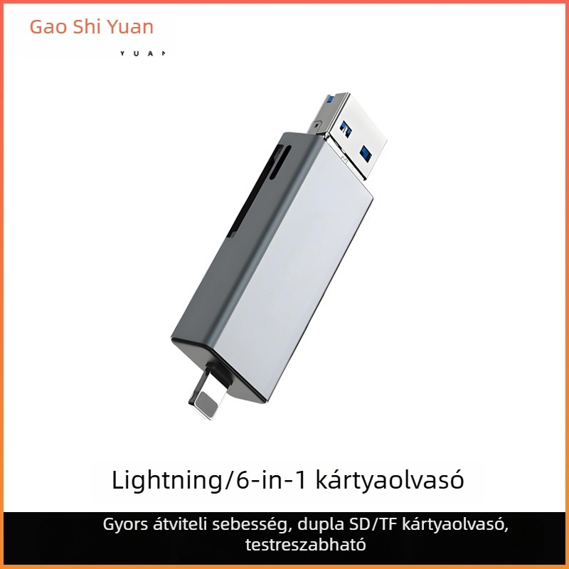 USB-C 3.0 SD/TF kártyaolvasó — külső adapter alumínium ötvözetből telefonhoz, kamerához, drónhoz
