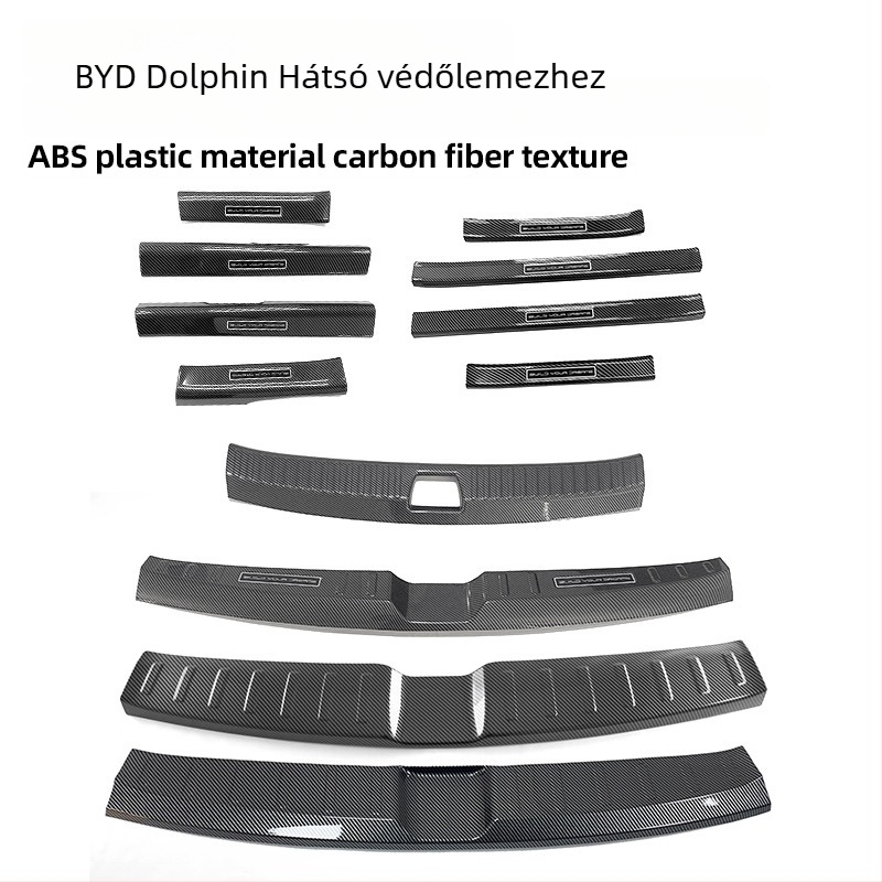BYD Dolphin küszöbvédő készlet – ajtók és csomagtartó védelme, műanyag, First Domain