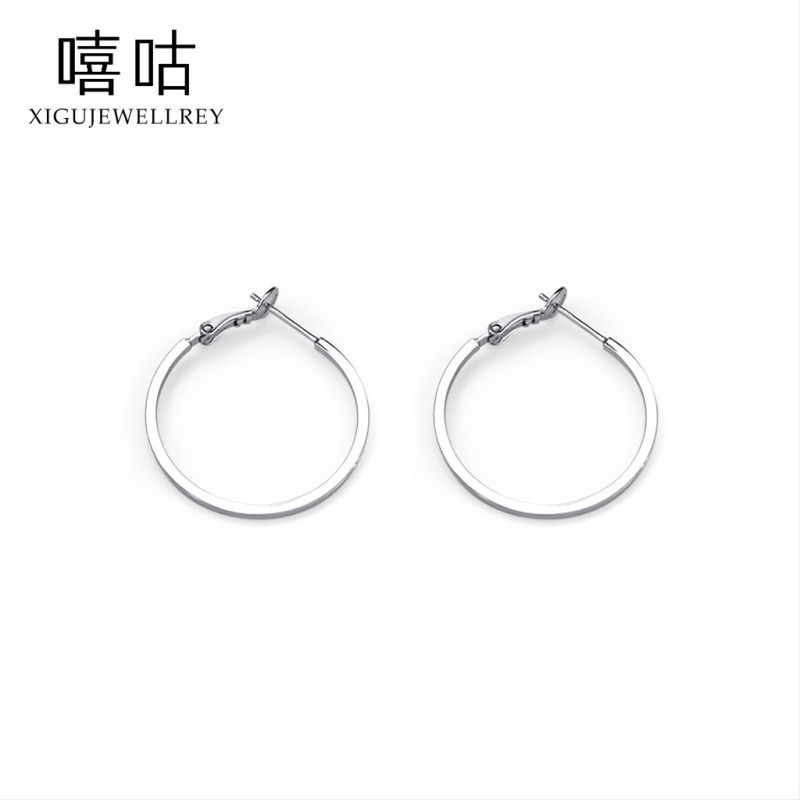 Geometriai formájú karikafülbevalók | 999 ezüst tüske, Heehee márka, elektroplakkolás