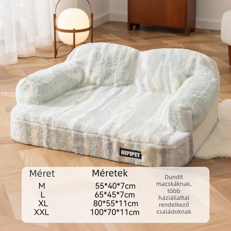 Minden évszakos latex kutyaágy levehető, mosható huzattal, kanapé-stílusú fekhely kis- és nagytestű kutyáknak, beltéri használatra
