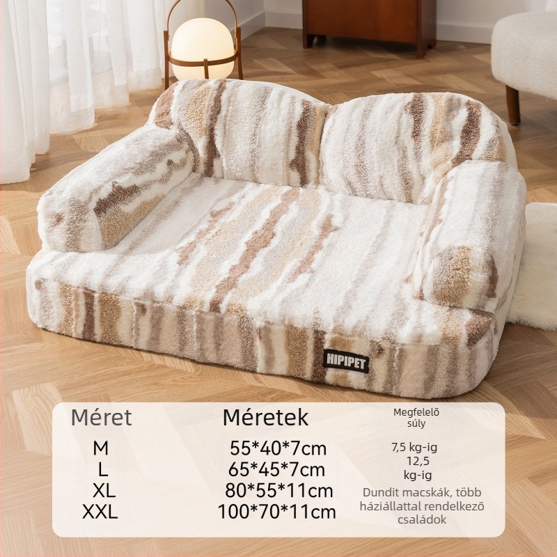 Minden évszakos latex kutyaágy levehető, mosható huzattal, kanapé-stílusú fekhely kis- és nagytestű kutyáknak, beltéri használatra
